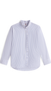 Ruffle Collar Poplin Relaxed Fit Shirt