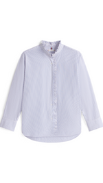 Ruffle Collar Poplin Relaxed Fit Shirt