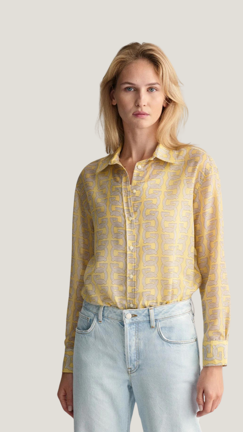 Regular G Pattern Cotton Silk Shirt