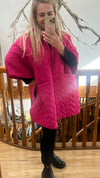 Poncho style quilted jacket