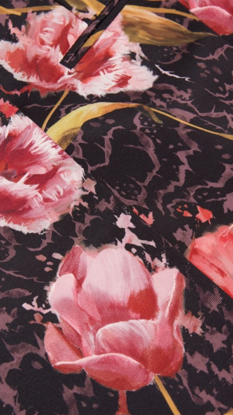 Kwari -Rose Print Hourglass Tailored Blazer