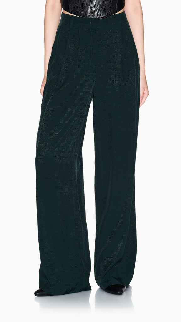 Wide leg trousers in textured fabric