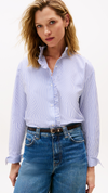 Ruffle Collar Poplin Relaxed Fit Shirt
