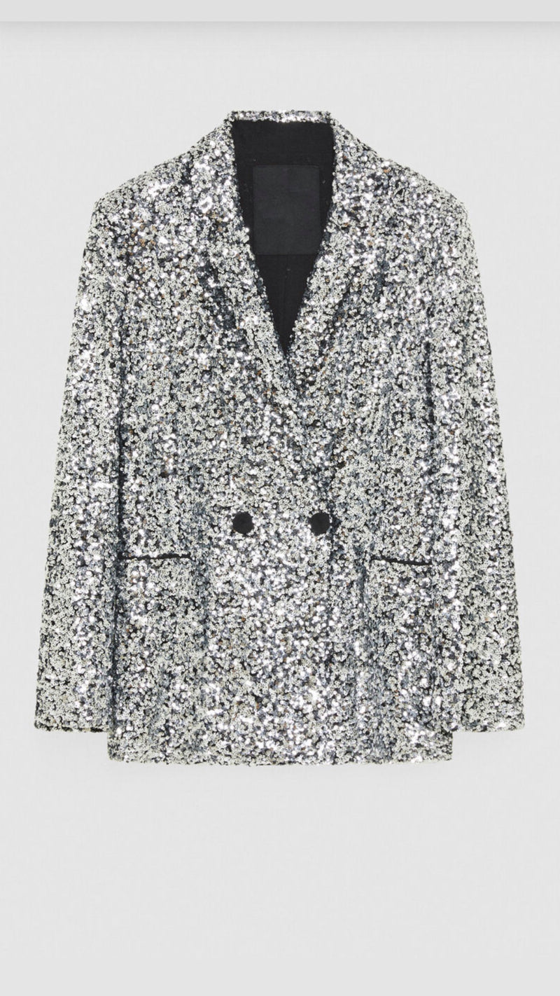 Two Button Jacket with Sequins