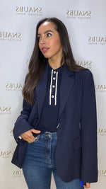 Slim Twill Blazer in Navy