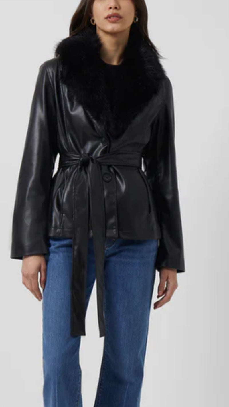 Etta Leather Faux Fur Jacket
