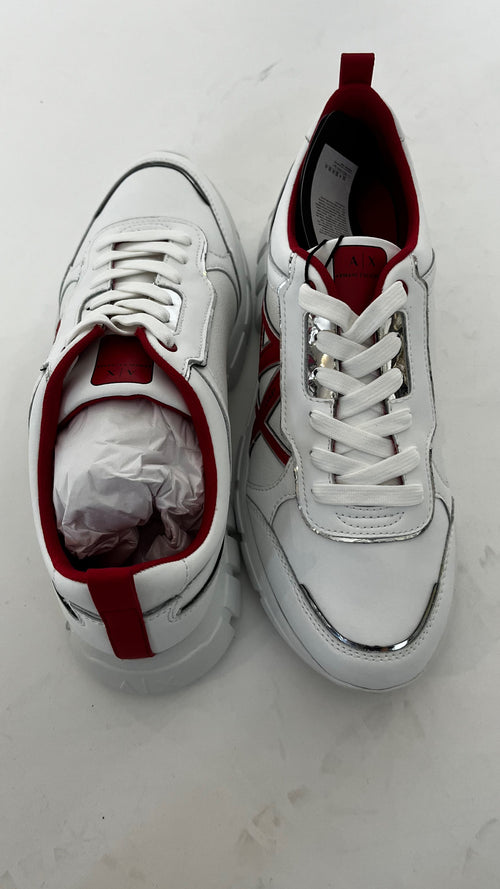 Platfrom White And Red Sneakers