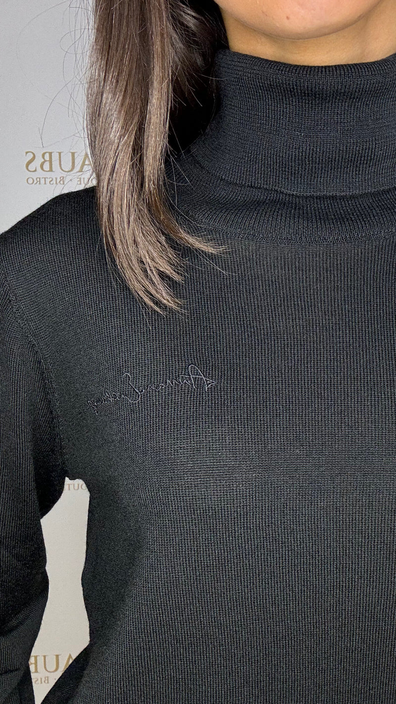 Roll Neck Script Logo Knit