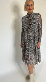 Leopard Flared Midi Dress