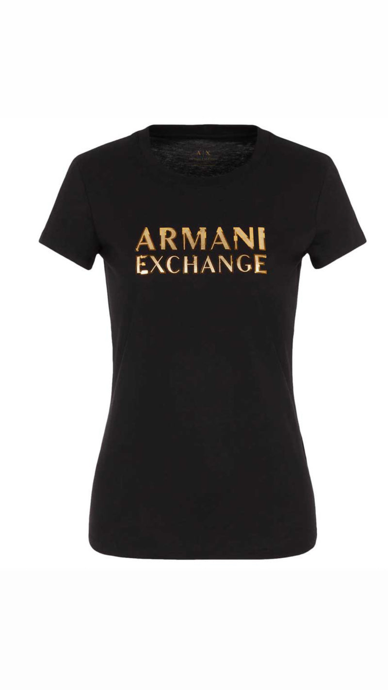 Black Tee with Gold Logo