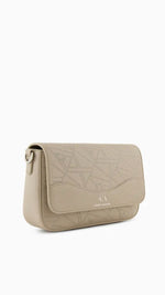 Cream Cross Body Bag with Branded Strap