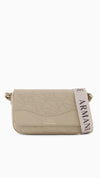 Cream Cross Body Bag with Branded Strap