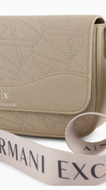 Cream Cross Body Bag with Branded Strap