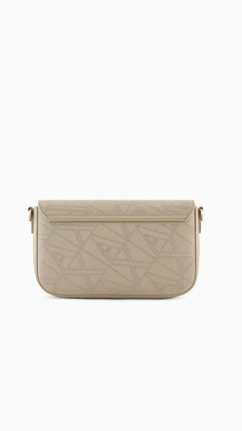 Cream Cross Body Bag with Branded Strap