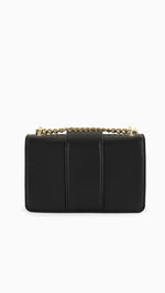 Black Crossbody Bag with Gold Hardwear