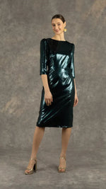 Cara- Puff Sleeve Velvet Tailored Dress