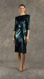 Cara- Puff Sleeve Velvet Tailored Dress