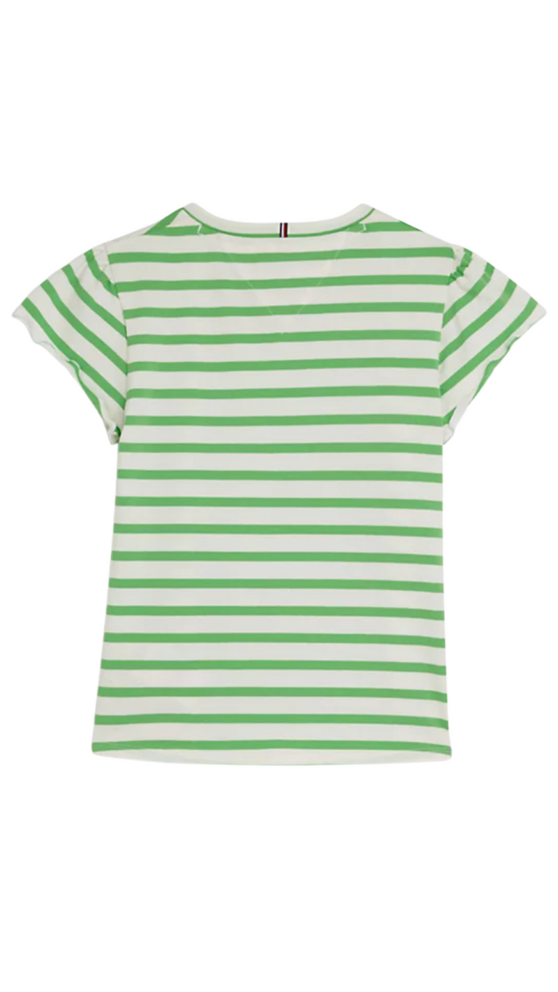 Ruffle Trim Stripe T-Shirt - Tommy Hilfiger Kids