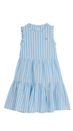 Stripe Ruffle Tiered Sleeveless Dress