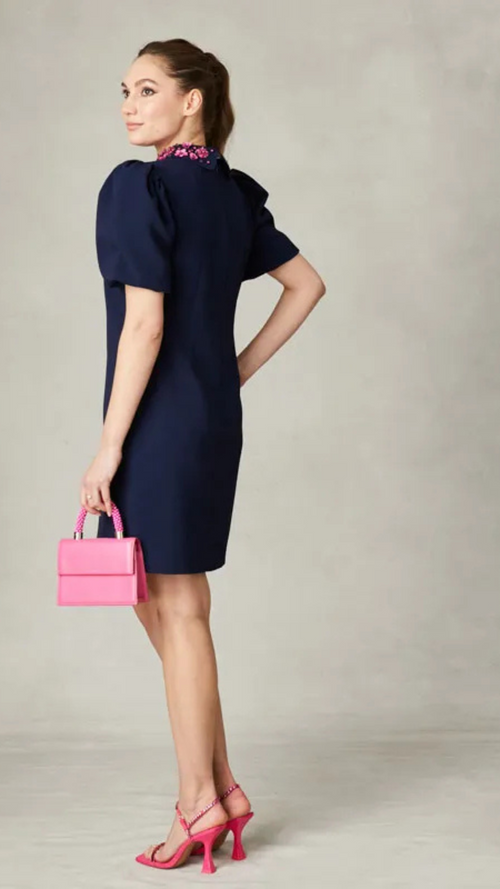Sabrina- Collar Dress with Puff Sleeve