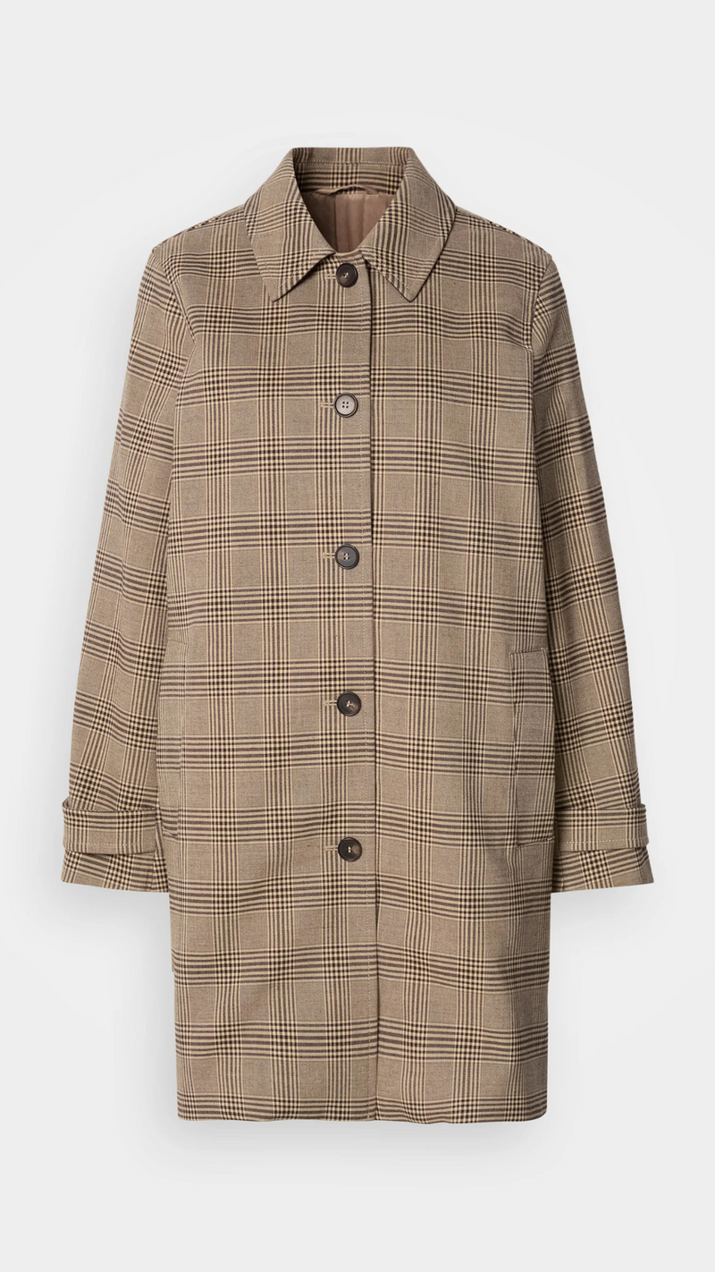 Checked  Car Coat