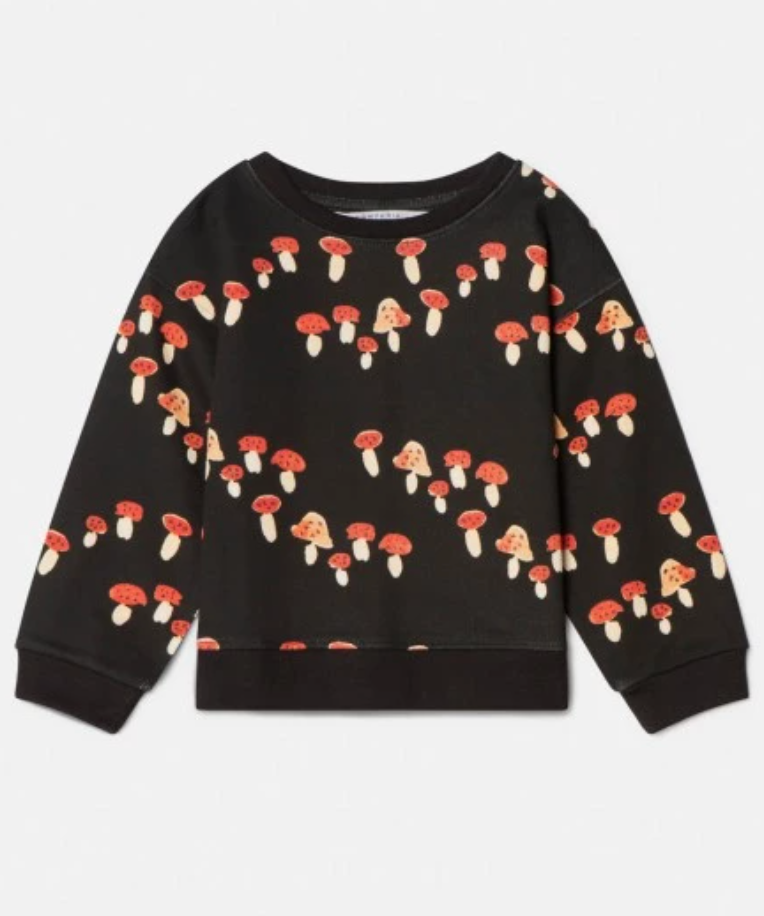 Toadstool Print Unisex Dropped Shoulder Sweater