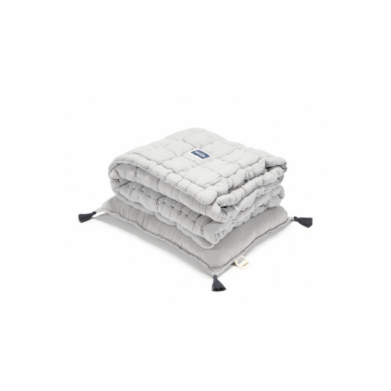 La Millou Biscuit Collection Muslin 100% Cotton Bedding Set-Stone