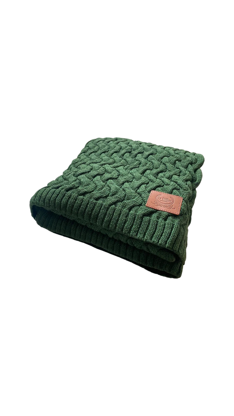 La Millou -100 % Merino Wool Blanket- Evergreen